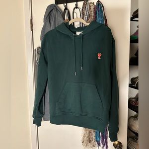 Ami Paris Green Logo Hoodie